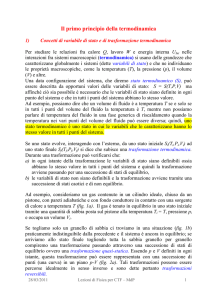 Il primo principio della termodinamica