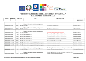 “tecnico superiore della logistica integrata ” calendario