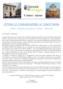 LETTERA DI COMUNICAZIONE AI CONCITTADINI