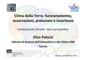 Elisa Palazzi Clima della Terra: funzionamento, osservazioni