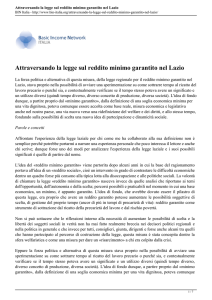 Attraversando la legge sul reddito minimo garantito nel Lazio