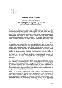 Relazione di Ugo Pastorino Direttore Chirurgia Toracica, Capo