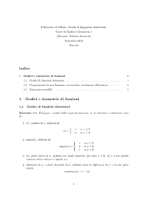 Indice 1 Grafici e simmetrie di funzioni