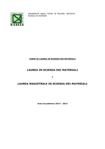 Guida al Corso di Laurea. - Dipartimento di Scienza dei Materiali