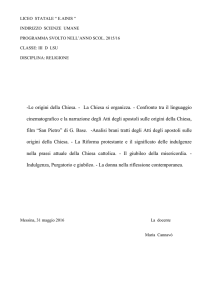 -Le origini della Chiesa. - La Chiesa si organizza.