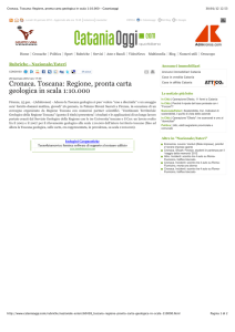 Cronaca. Toscana: Regione, pronta carta geologica in scala 1
