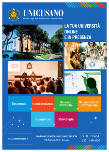 LA TUA UNIVERSITÀ ONLINE E IN PRESENZA