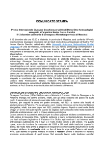 comunicato stampa - Federazione Italiana Tradizioni Popolari