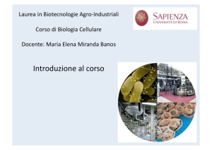 Introduzione al corso - Dipartimento di Biologia e Biotecnologie