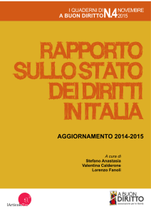 AGGIORNAMENTO 2014-2015 - Rapporto sullo stato dei diritti in Italia