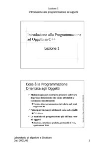 Introduzione alla Programmazione ad Oggetti in C++