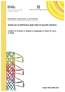 Analisi per la definizione degli indici di severità climatica