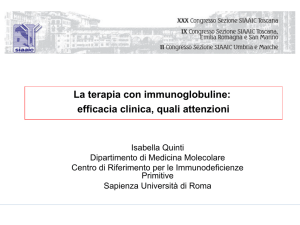 La terapia con immunoglobuline: problemi emergenti