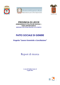 Report di ricerca - Pari Opportunità Regione Puglia