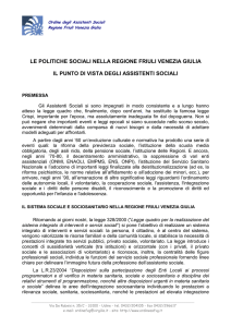 le politiche sociali - Ordine Assistenti Sociali Friuli Venezia Giulia