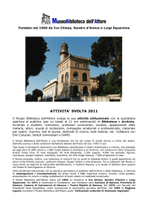 Relazione attività 2011 - Museo Biblioteca dell`Attore