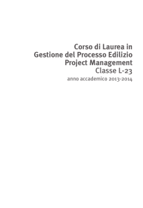 Corso di Laurea in Gestione del Processo Edilizio Project
