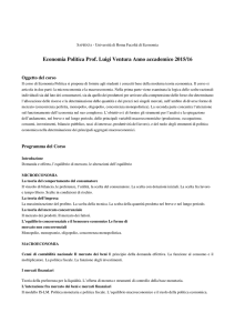 Economia Politica Prof. Luigi Ventura Anno accademico 2015/16