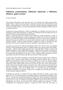 Inflazione programmata, inflazione importata e inflazione effettiva