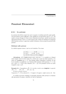 Funzioni Elementari - seminari di analisi matematica
