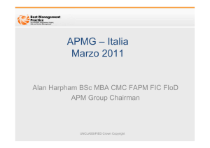 Alan Harpman, APMG: APMG - Italia Marzo 2011 - APMG