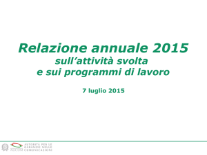 Relazione annuale 2015