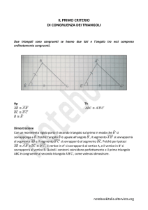 Il primo criterio di congruenza dei triangoli - Notebook Italia
