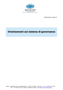Orientamenti sul sistema di governance - eiopa