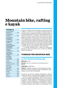 Mountain bike, rafting e kayak