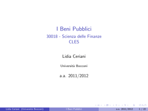 I Beni Pubblici - 30018 - Scienza delle Finanze CLES