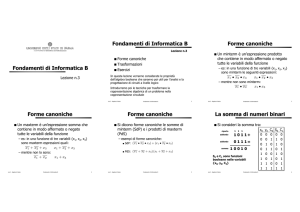 Fondamenti di Informatica B Fondamenti di Informatica B Forme