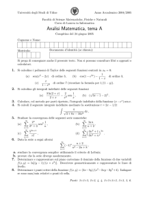 Analisi Matematica, tema A - Server users.dimi.uniud.it