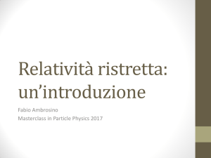 Introduzione alla Relativita` Ristretta