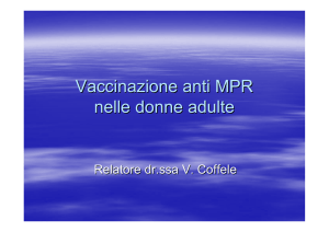 Vaccinazione anti MPR nelle donne adulte