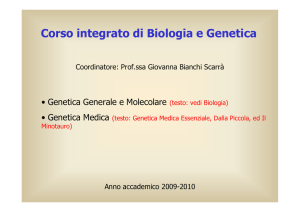 Corso integrato di Biologia e Genetica