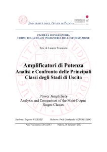 Amplificatori di Potenza Analisi e Confronto delle Principali Classi