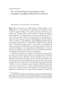 Per un`antropologia dei movimenti sociali: etnografia e paradigmi