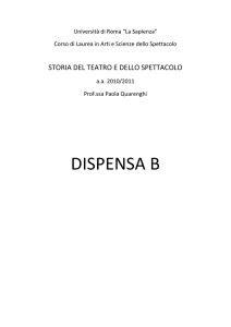 dispensa b - Dipartimento di Arti e Scienze dello Spettacolo