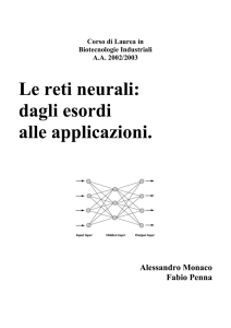 Le Reti Neurali - dagli esordi alle applicazioni