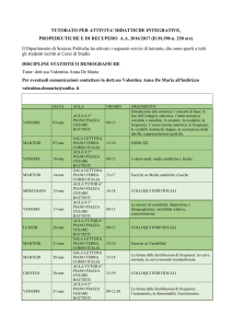 Calendario tutoraggio