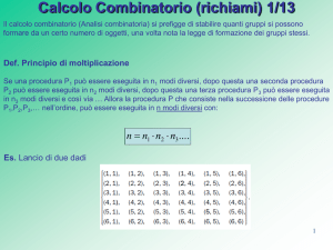 Calcolo Combinatorio (richiami) 1/13