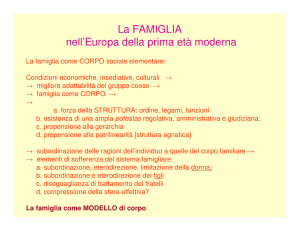 La FAMIGLIA nell`Europa della prima età moderna