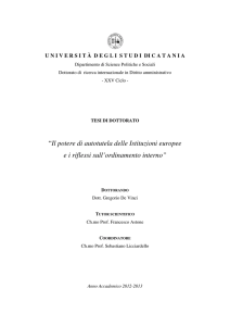 Il potere di autotutela delle Istituzioni europee e i riflessi sull