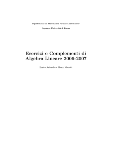 Esercizi e Complementi di Algebra Lineare 2006-2007