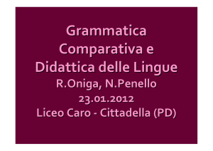 Grammatica Comparativa e Didattica delle Lingue