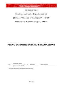 Piano di Emergenza - Dipartimento di Chimica «Giacomo Ciamician