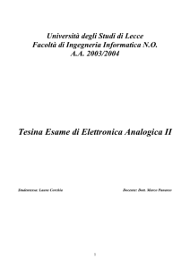 Tesina Esame di Elettronica Analogica II
