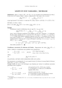 LIMITI IN DUE VARIABILI / RICHIAMI