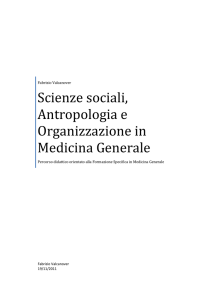 Scienze sociali, Antropologia e organizzazione in Medicina Generale