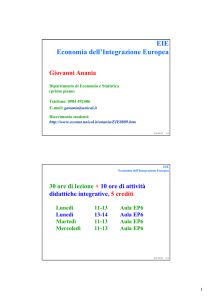 EIE Economia dell`Integrazione Europea